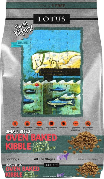Lotus Oven-Baked Small Bites Grain-Free Sardine & Herring Recipe Dry Dog Food, 10-lb bag slide 1 of 3