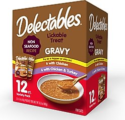 Hartz Delectables Gravy Variety Pack Lickable Cat Treats, 1.4-oz tubes, 12 count