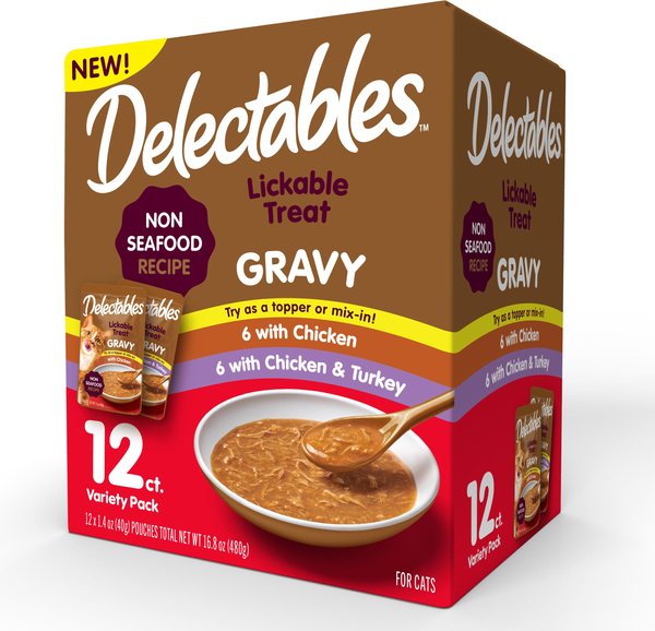 HARTZ Delectables Gravy Variety Pack Lickable Cat Treats 1.4 oz