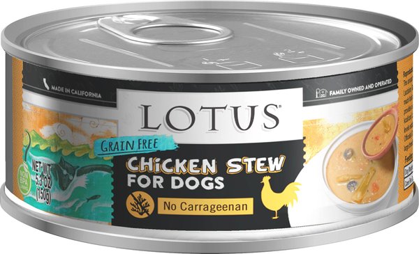 Lotus Wholesome Chicken & Asparagus Stew Grain-Free Canned Dog Food, 5.5-oz, case of 24 slide 1 of 4