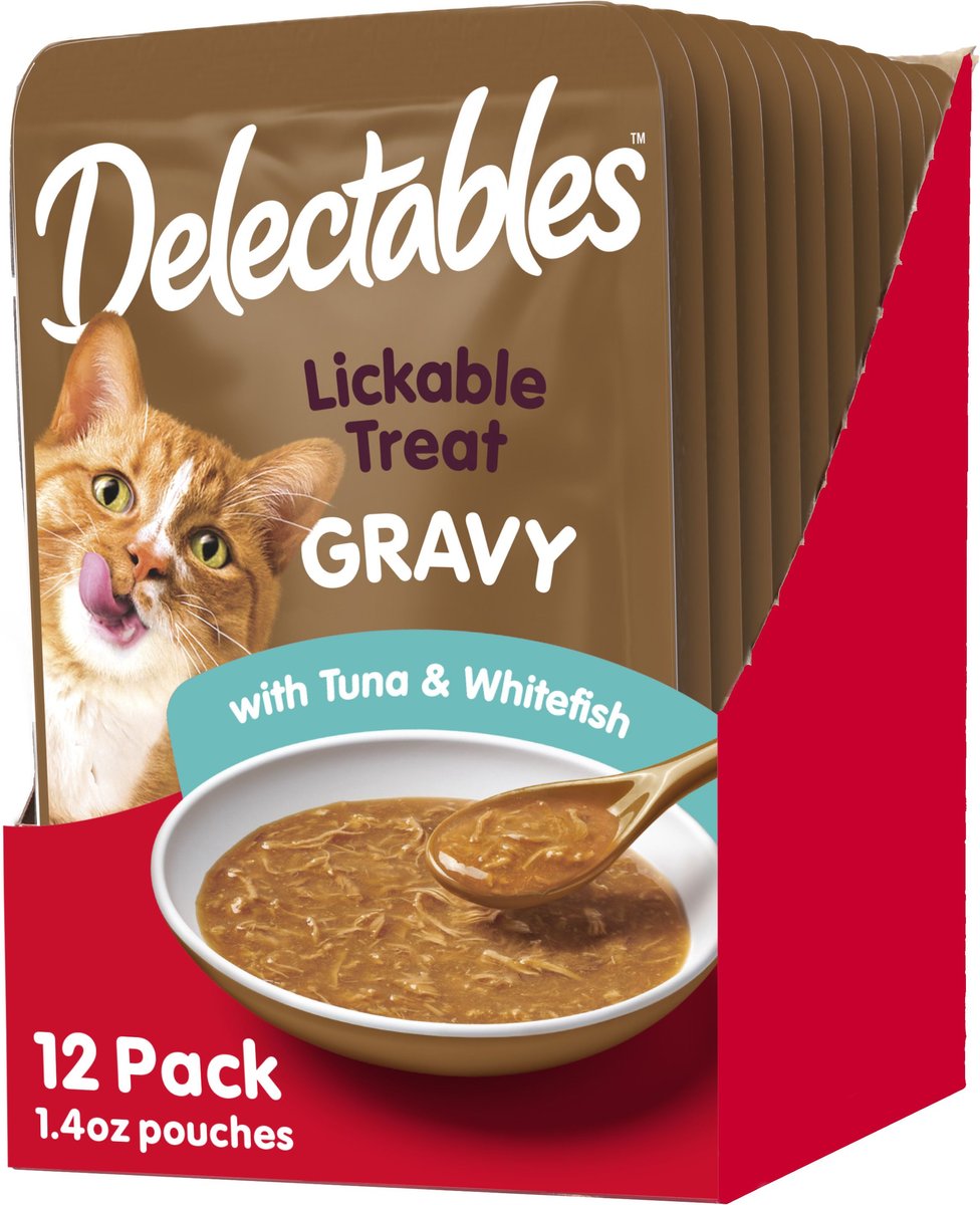 Hartz Delectables Lickable Treat Gravy Tuna & Whitefish Lickable Cat Treats