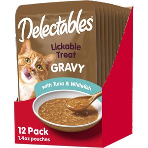 HARTZ Delectables Gravy Non Seafood Chicken Turkey Lickable Cat Treats 1.4 oz pouches 12 count Chewy