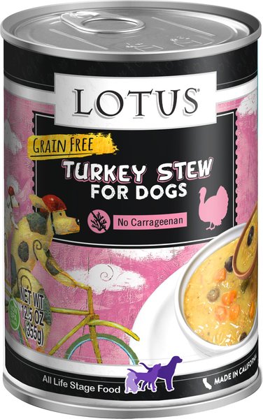 Lotus Wholesome Turkey Stew Grain-Free Canned Dog Food, 12.5-oz, case of 12 slide 1 of 1