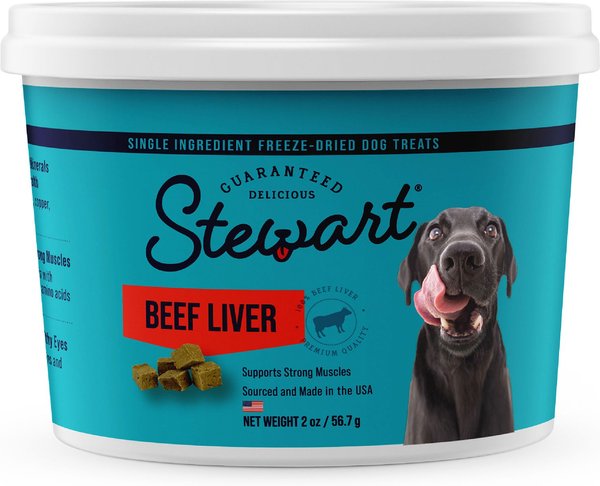 Stewart Beef Liver Freeze-Dried Raw Dog Treats, 2-oz tub slide 1 of 7