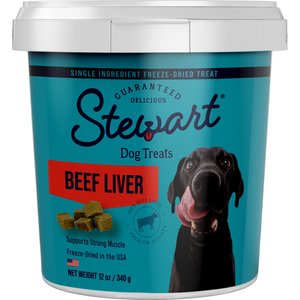 Stewart Beef Liver Freeze-Dried Raw Dog Treats, 12-oz tub
