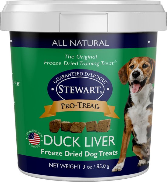 Stewart Pro-Treat Duck Liver Freeze-Dried Raw Dog Treats, 3-oz tub slide 1 of 7