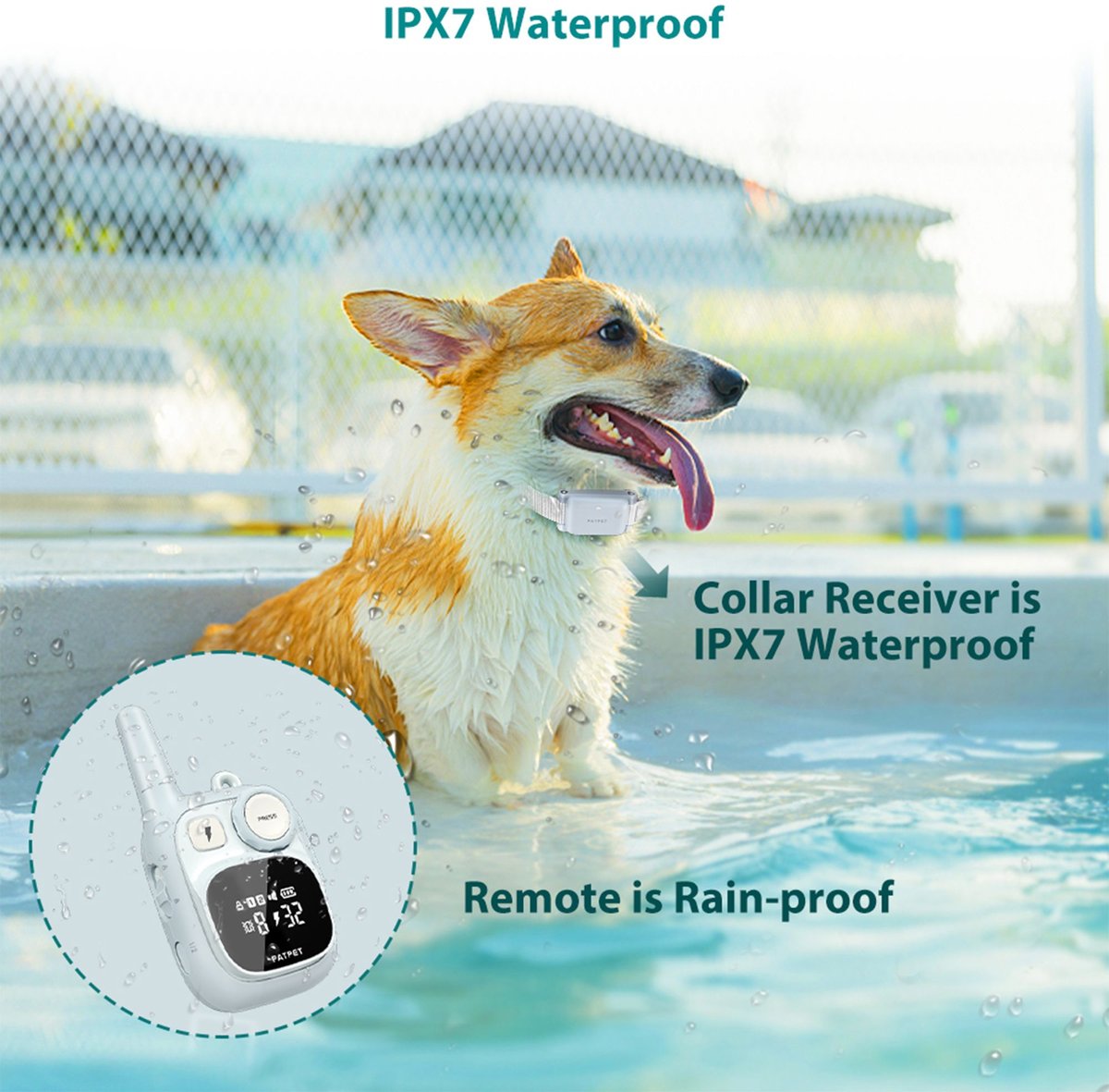 PATPET P628 2000-ft Waterproof Anti Bark Control with Remote Vibration ...