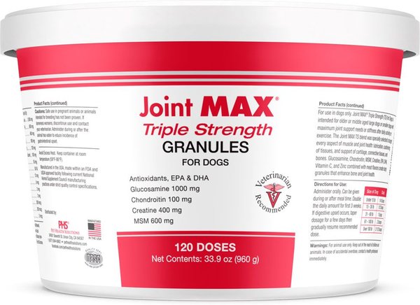 Joint MAX Triple Strength Granules for Dogs, 120 doses slide 1 of 10
