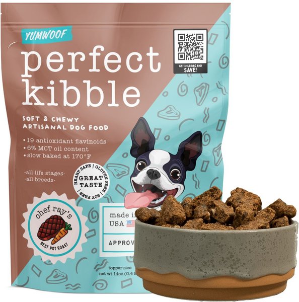 Yumwoof Natural Pet Food Perfect Kibble Gut Health Beef Pot Roast Dehydrated Dog Food, 14-oz bag slide 1 of 6