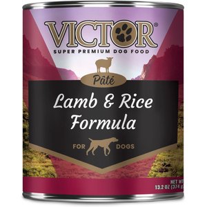 VICTOR Lamb & Rice Formula Paté Canned Dog Food, 13.2-oz can, case of 24