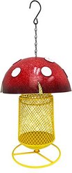 Red Carpet Studios Mushroom Bird Feeder, 16-in, Red & yellow