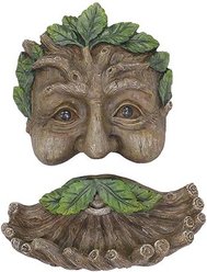 Red Carpet Studios Tree Face Mustache Birdfeeder, Brown, 12-in