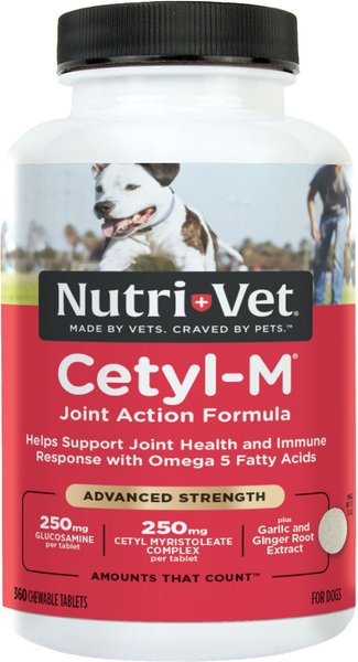 Nutri-Vet Advanced Cetyl-M Tablets Joint Supplement for Dogs, 360 count slide 1 of 10