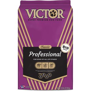 VICTOR Classic Professional Formula Dry Dog Food, 50-lb bag, bundle of 2