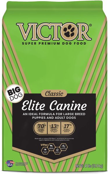 VICTOR Classic Elite Canine Dry Dog Food 40 lb bag bundle of 2