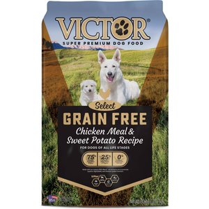 VICTOR Select Chicken Meal & Sweet Potato Recipe Grain-Free Dry Dog Food, 30-lb bag, bundle of 2