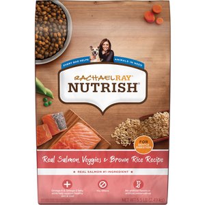 Rachael Ray Nutrish Real Salmon, Veggies & Brown Rice Recipe Dry Dog Food, 5.5-lb bag