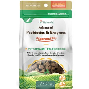 NaturVet Scoopables Advanced Probiotics & Enzymes Dog Digestive Supplement, 11-oz bag