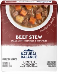 Natural Balance Limited Ingredient Grain-Free Beef Stew Wet Dog Food, 11-oz box, case of 12