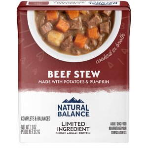 Natural Balance Limited Ingredient Grain-Free Beef Stew Wet Dog Food, 11-oz box, case of 12