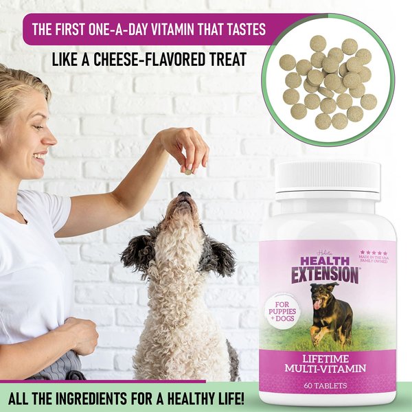 Health Extension Lifetime Vitamins Chewable Dog Tablets