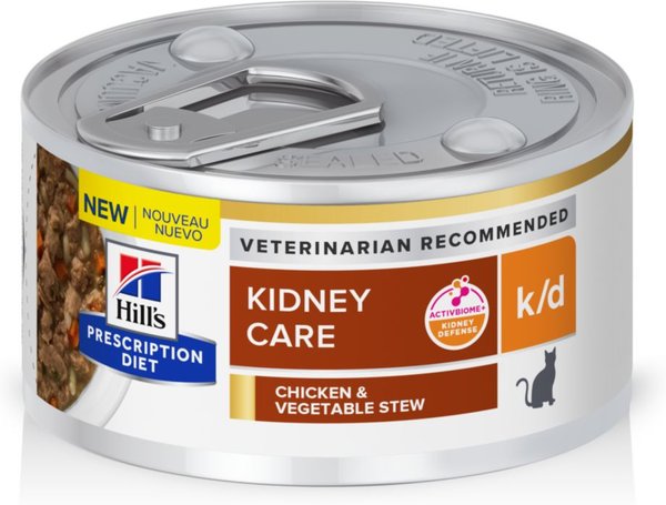 Hill's Prescription Diet k/d Kidney Care Chicken & Vegetable Stew Wet Cat Food, 2.9-oz, case of 24 slide 1 of 11