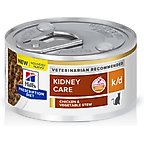 Hill's Prescription Diet k/d Kidney Care Chicken & Vegetable Stew Wet Cat Food, 2.9-oz, case of 24