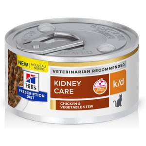 Hill's Prescription Diet k/d Kidney Care Chicken & Vegetable Stew Wet Cat Food, 2.9-oz, case of 24