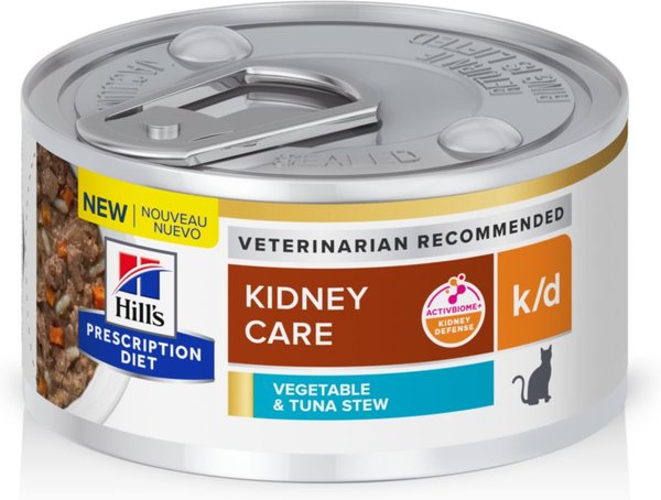Hill's Prescription Diet k/d Kidney Care Vegetable & Tuna Stew Wet Cat Food, 2.9-oz, case of 24 slide 1 of 11