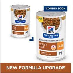 Hill's Prescription Diet k/d Kidney Care Chicken & Vegetable Stew Canned Dog Food, 12.5-oz, case of 12 slide 2 of 9