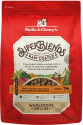 Stella & Chewy's SuperBlends Raw Coated Wholesome Grains Grass-Fed Beef, Beef Liver & Lamb Recipe with Superfoods Dry Dog Food, 21-lb bag slide 1 of 9