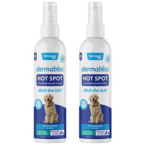 Vetnique Labs Dermabliss Medicated Hot Spot & Skin Fold Wipes, 50 count + Ketoconazole Dog & Cat Spray, 8-oz bottle