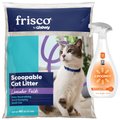Frisco Lavender Fields Scented Clumping Clay Litter, 40-lb bag + POOPH Kitty Litter Cat Odor Eliminator, 32-oz bottle