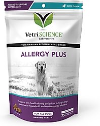 VetriScience Allergy Plus Immune Duck Flavor Supplement for Dogs, 75 count