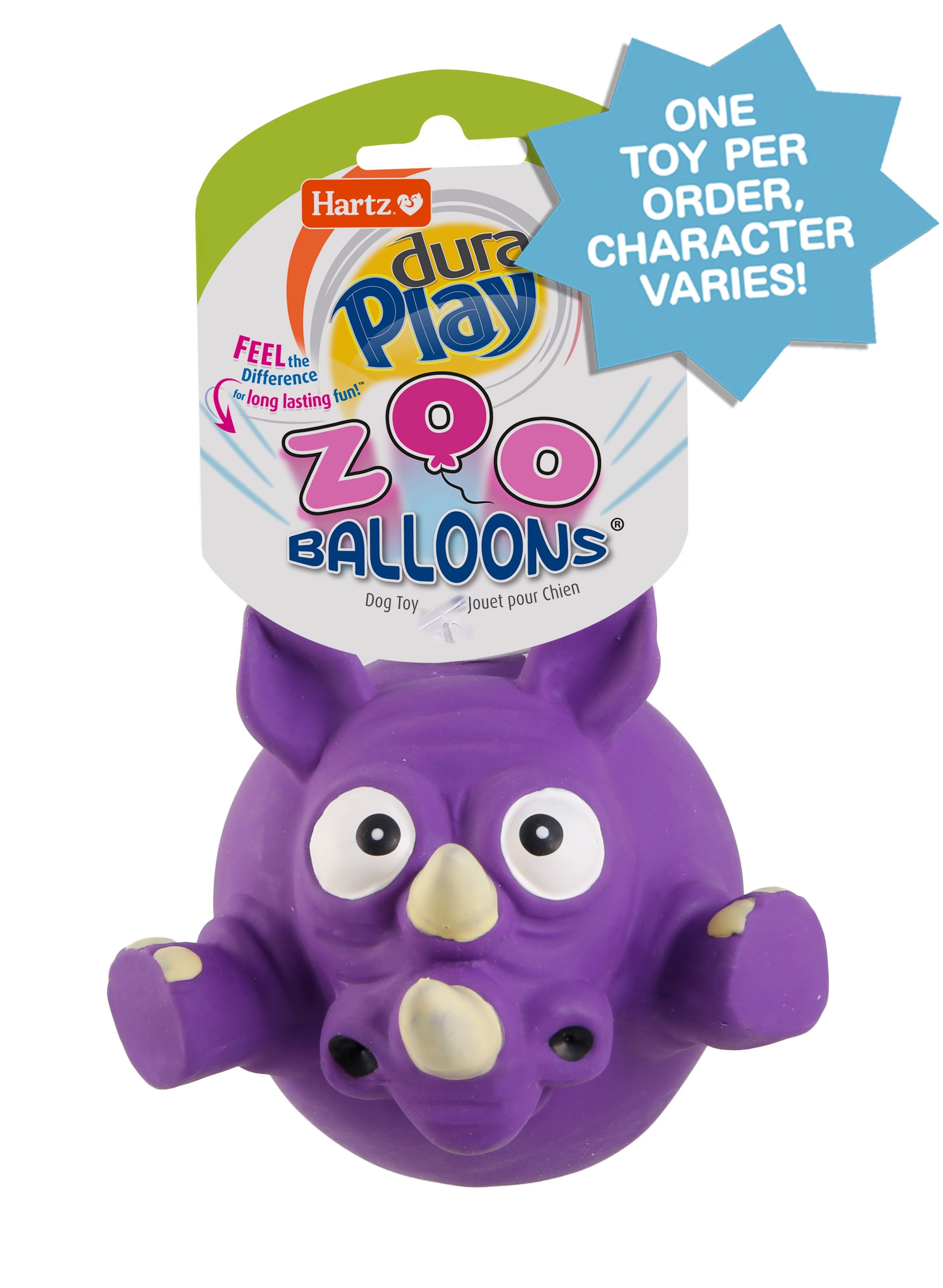 HARTZ Zoo Balloons Squeaky Latex Dog Toy, Character Varies Customer