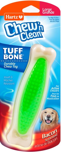 Hartz Chew 'n Clean Tuff Bone Tough Dog Chew Toy Toy, Color Varies, Large slide 1 of 9