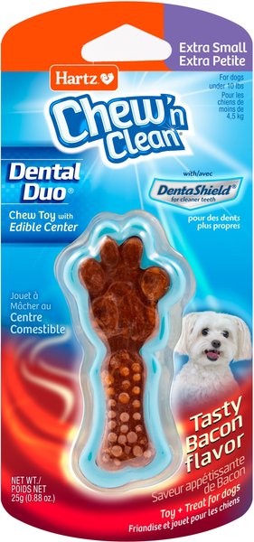 Hartz Chew 'n Clean Dental Duo Dog Treat & Chew Toy Color Varies slide 1 of 9