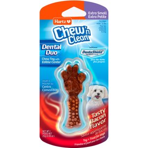 Hartz Chew 'n Clean Dental Duo Dog Treat & Chew Toy Color Varies