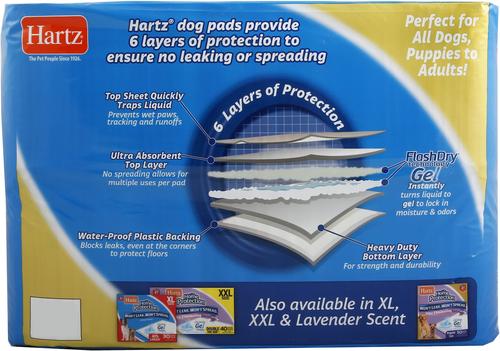 Show full view: Hartz Home Protection Unscented Odor Eliminating Gel Dog Pads, 21 x 21 in, 100 count slide 4 of 8