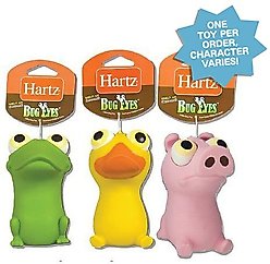Hartz Bug Eyes Squeak Latex Dog Toy, Character Varies