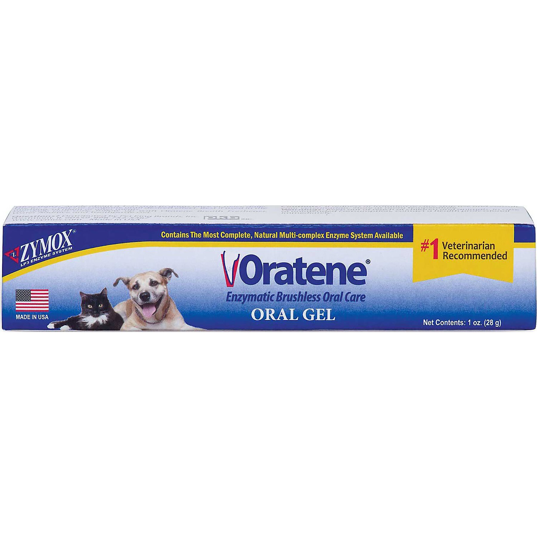 ORATENE Enzymatic Brushless Oral Care Dog & Cat Dental Gel, 1oz tube