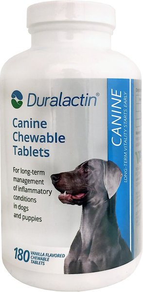 Duralactin Canine Chewable Vanilla Flavored Tablet Dog Supplement, 180 count slide 1 of 4