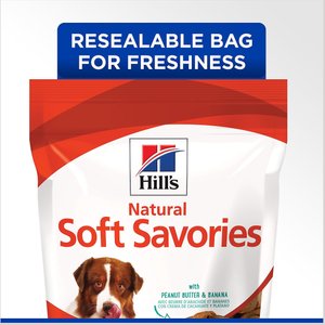 Hill's Natural Soft Savories with Peanut Butter & Banana Dog Treats, 8-oz bag