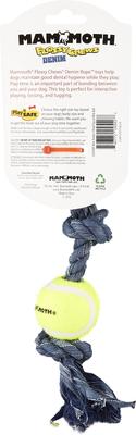 Show full view: Mammoth Denim 3 Knot Rope Tug with Tennis Ball Dog Toy, Mini slide 2 of 5