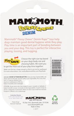 Show full view: Mammoth Denim 3 Knot Rope Tug with Tennis Ball Dog Toy, Medium slide 6 of 8