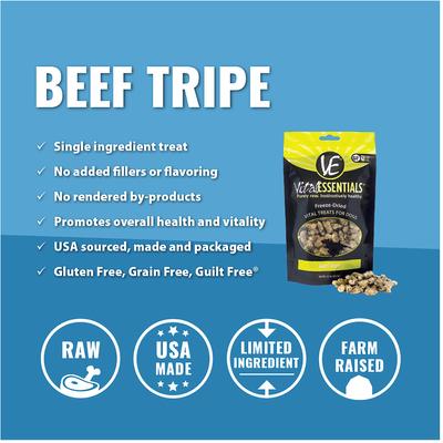 Show full view: Vital Essentials Beef Tripe Freeze-Dried Raw Dog Treats, 2.3-oz bag slide 4 of 7