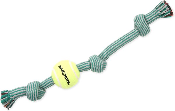 Mammoth Braided Tug with Tennis Ball for Dogs, Color Varies