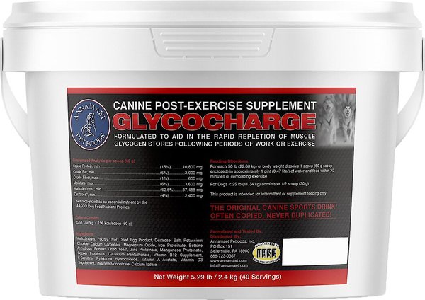 Annamaet Glycocharge Post Exercise Dog Powder Supplement, 5.3-lb pail slide 1 of 4