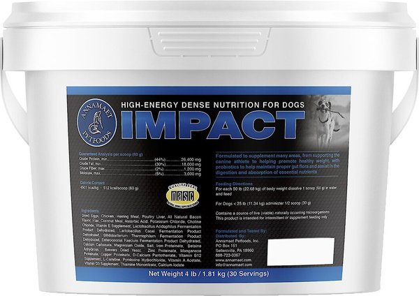 Annamaet Impact High Energy Dog Powder Supplement, 4-lb pail slide 1 of 5