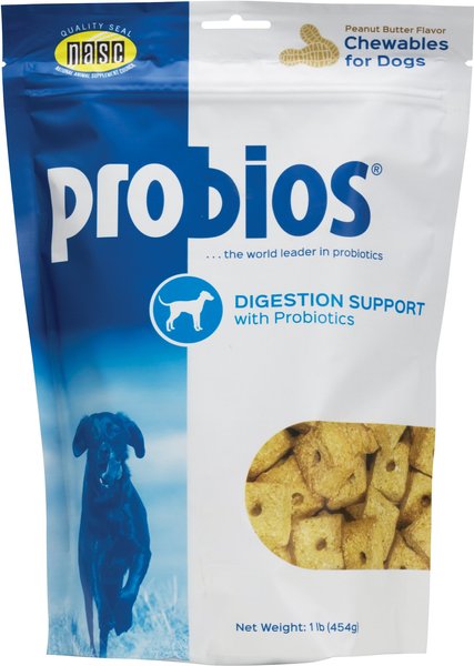 Probios Digestion Support Peanut Butter Flavor Dog Treats, 1-lb bag slide 1 of 2